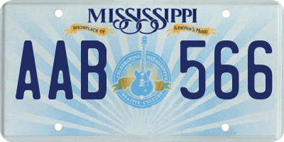 MS license plate AAB566