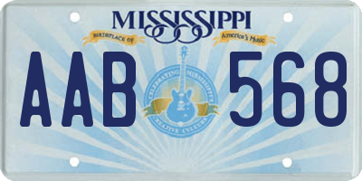 MS license plate AAB568