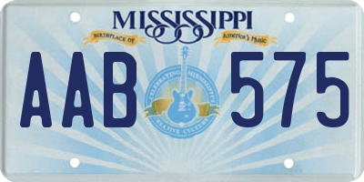 MS license plate AAB575