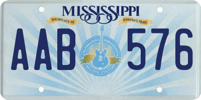 MS license plate AAB576