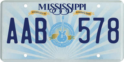 MS license plate AAB578