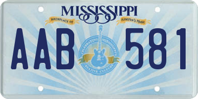 MS license plate AAB581