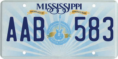 MS license plate AAB583