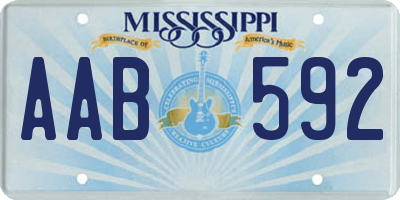 MS license plate AAB592