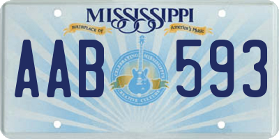 MS license plate AAB593