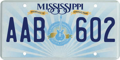 MS license plate AAB602