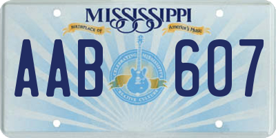 MS license plate AAB607