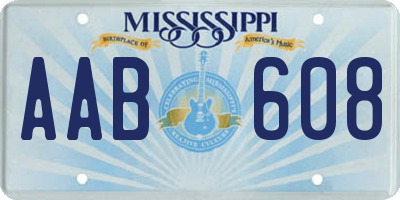 MS license plate AAB608