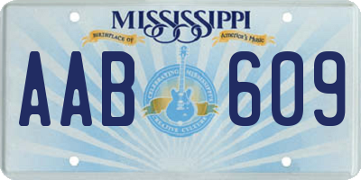 MS license plate AAB609