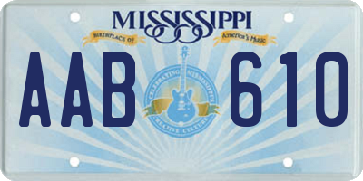 MS license plate AAB610