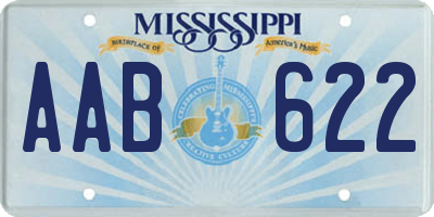 MS license plate AAB622