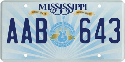 MS license plate AAB643