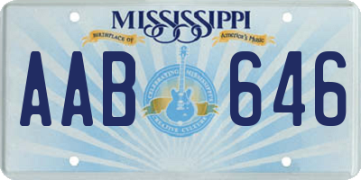 MS license plate AAB646