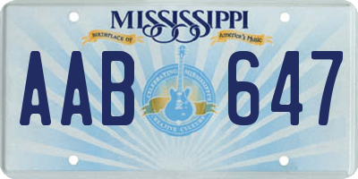 MS license plate AAB647