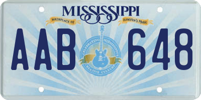 MS license plate AAB648