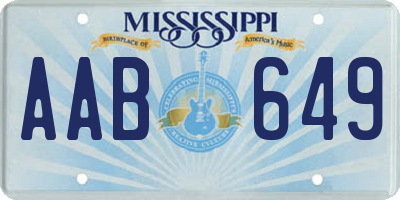 MS license plate AAB649