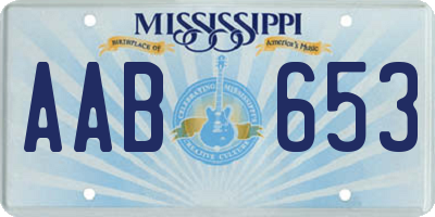 MS license plate AAB653