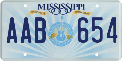 MS license plate AAB654