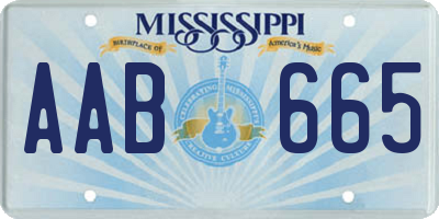 MS license plate AAB665