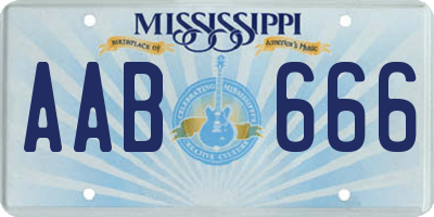 MS license plate AAB666