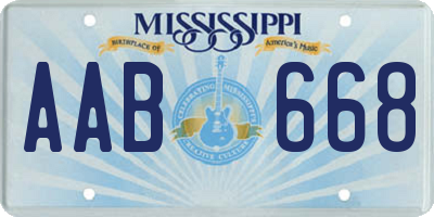 MS license plate AAB668