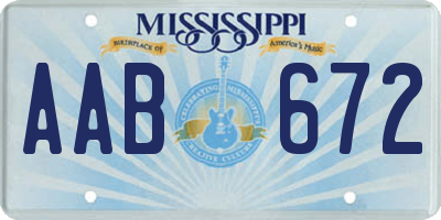 MS license plate AAB672