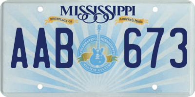 MS license plate AAB673