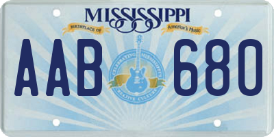 MS license plate AAB680