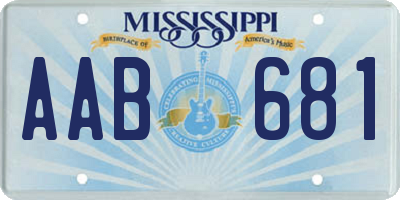 MS license plate AAB681