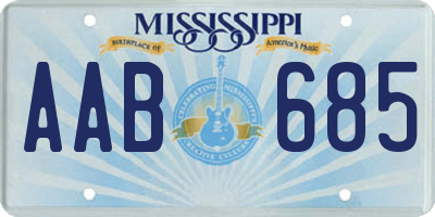 MS license plate AAB685