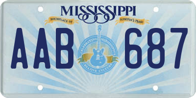 MS license plate AAB687