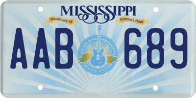 MS license plate AAB689