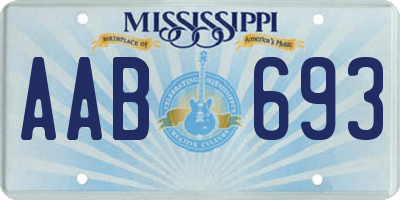 MS license plate AAB693