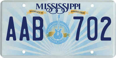 MS license plate AAB702