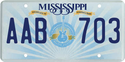 MS license plate AAB703