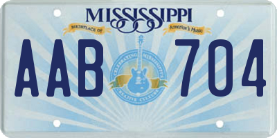 MS license plate AAB704