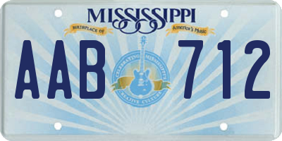 MS license plate AAB712