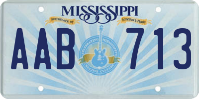 MS license plate AAB713