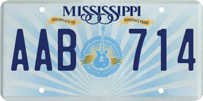 MS license plate AAB714