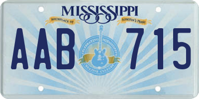 MS license plate AAB715