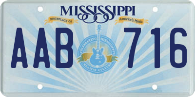 MS license plate AAB716