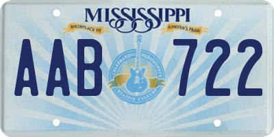 MS license plate AAB722