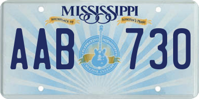MS license plate AAB730