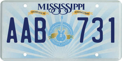 MS license plate AAB731