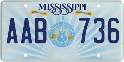 MS license plate AAB736