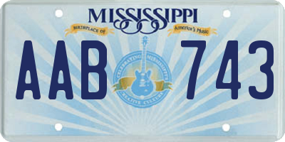 MS license plate AAB743