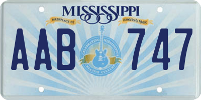 MS license plate AAB747