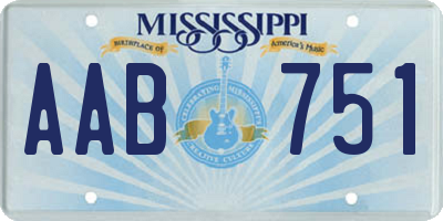 MS license plate AAB751