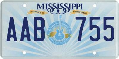 MS license plate AAB755