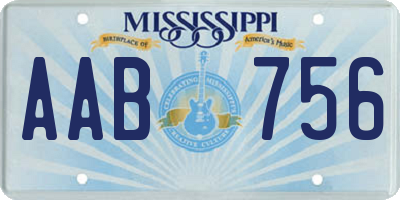 MS license plate AAB756